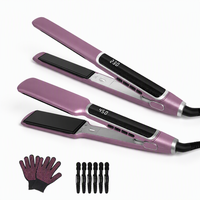 Plancha de Pelo de Cerámica de Placa Ancha 44mm MCH Calentamiento Rápido Herramienta Profesional de Peluquería Doble Voltaje