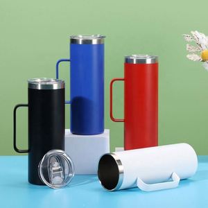 แก้วกาแฟสแตนเลสเก็บความร้อนขนาด 20 ออนซ์ พร้อมฝาและหูจับ - แก้วกาแฟแบบสุญญากาศสำหรับแคมป์ปิ้ง - Product Image 2