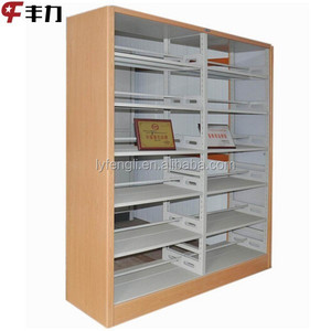 Meubles de bibliothèque scolaire en bois au design moderne, étagère à livres en fer réglable autoportante, bibliothèque en acier, étagère à livres en métal - Product Image 1