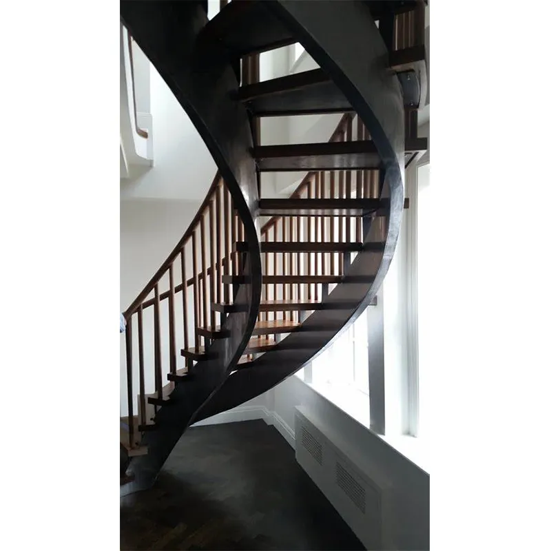למעלה איכות מעוקל עץ מדרגות ספירלת מדרגות מעוקל מדרגות עבור בית וילה