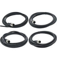 Connecteur mâle-femelle de câble M12 moulé sur mesure, 3 4 5 8 12 17 broches, capteur, éclairage extérieur, LED, étanche, fil d'aviation