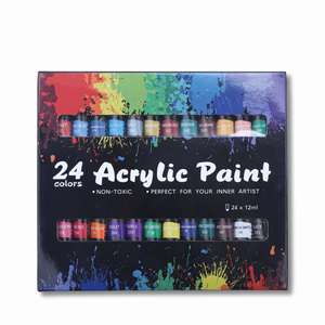 Wholesale EN71 Certified Non-Toxic OEM Acrylic Paint Set 24 Colors 12ml for Glass Canvas Paper - Product Image 2