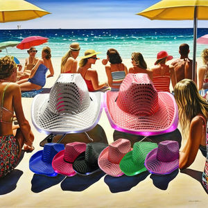 Western LED Glowing Cowgirl Hut für Erwachsene Leuchten Pailletten Cowboyhut mit weißer LED für Partys Kinder Werbe hüte Kappen - Product Image 3