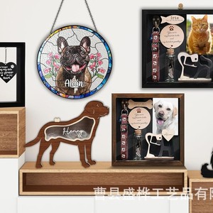 Wooden Pet Photo <b>Frame</b> Brown Irregular Shape Personalized Customization Shadow Box Wall Hanging Memorial Display - Product Image 1