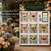 Distributeur Automatique Intelligent Réfrigéré en Acier Inoxydable pour Fleurs – Casier à Bouquets 8 Portes avec Gestion Cloud – Kiosque de Vente au Détail Automatique