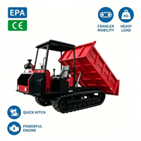 RUIBOTE Chargeuse sur chenilles tout-terrain Mini-dumper Capacité de charge 5 tonnes Moteur diesel Boîte de vitesses Chenilles en caoutchouc Haute performance