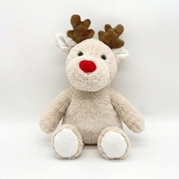 Peluche cerf marron de 25 cm avec impression par transfert thermique, super douce en polyester, cadeau de Noël pour soulager le stress, conception de logo personnalisée