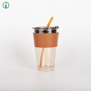 Taza de vidrio de borosilicato doble Guanshan, taza de <span class=keywords><strong>té</strong></span> transparente al vacío con aislamiento al vacío, con mango y paja - Product Image 2