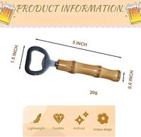 Abrebotellas de cerveza con tapa de acero inoxidable con mango de raíz de bambú único