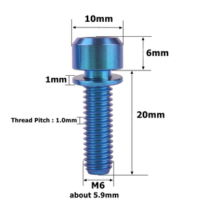 Pernos de Cabeza Hexagonal con Acabado Anodizado en Titanio Azul GR5 con Arandelas, Rosca UNC para Fijación de Motocicletas/Bicicletas - Product Image 1
