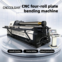 W12NC 20X2500 Vierwalzen-Hydraulik-Biegemaschine mit CNC-Steuerung in Schwarz-Weiß-Design von CNCColgar