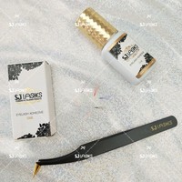 Colle à cils vegan personnalisée à étiquette privée, toucher doux, noire, séchage rapide, imperméable, sans latex