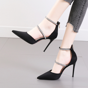 2025 Summer New Sexy Bride <b>Shoes</b> for Women All-Match Single Slip-On with Rhinestone Fashion Trend All-Word with Temperament - Product Image 3