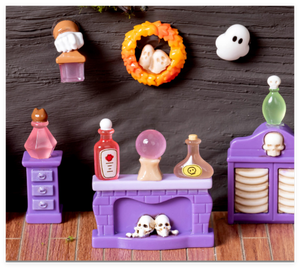 Bottiglia <span class=keywords><strong>di</strong></span> medicina <span class=keywords><strong>di</strong></span> candela <span class=keywords><strong>di</strong></span> Halloween tappeto frigo struttura cuscino TV Lam sedia divano in resina casa delle bambole <span class=keywords><strong>mobili</strong></span> in miniatura - Product Image 6