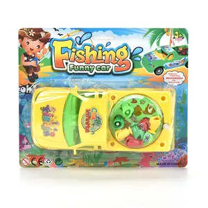 婴儿益智玩具磁性钓鱼串珠游戏高品质的儿童玩具流行多彩发条钓鱼汽车板