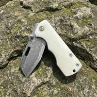 Couteau de poche pliant haut de gamme pour collectionneur, lame en acier Damas VG10, polissage fin, action fluide, manche en os de vache de qualité supérieure OEM