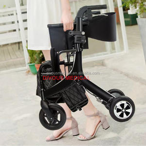 Ausilio per la deambulazione sedia <span class=keywords><strong>a</strong></span> rotelle elettrica 4 ruote carrello della spesa pieghevole Rollator Walker <span class=keywords><strong>con</strong></span> borsa del sedile freni <span class=keywords><strong>a</strong></span> <span class=keywords><strong>mano</strong></span> - Product Image 2