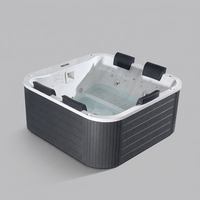 Jacuzzi Cuadrado Profesional para Exteriores, Bañera de Hidromasaje con Diseño Independiente, Altavoz Bluetooth, Calefacción de Temperatura Constante