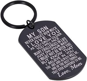 Inspirational <strong>Gift</strong> to Son From Mom Keychain Birthday <strong>Gifts</strong> for Step Son Adult Son Teen Boy From Mother in Law <strong>Stepmom</strong> Valentines - Product Image 1