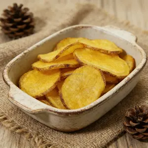Chips <span class=keywords><strong>de</strong></span> pommes <span class=keywords><strong>de</strong></span> terre cuites à la vapeur sans gluten en gros - Faible teneur en <span class=keywords><strong>huile</strong></span>, sans conservateurs, collation naturelle croustillante pour la vente au détail et la restauration - Product Image 4