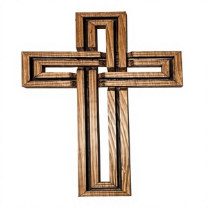 Escultura de Cruz de Madera para Pared, Arte Religioso Rústico, Decoración Lavable para el Hogar, para Sala de Estar, Navidad, Nacimiento de Bebés, Año Nuevo y Otras Ocasiones - Product Image 4