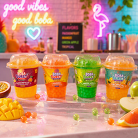 Boisson aux fruits Popping Boba, gobelet prêt à boire avec des perles de jus éclatantes