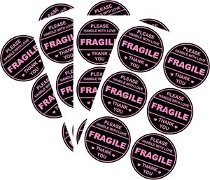 Mango frágil negro con etiquetas de amor Pegatinas Envío Cartones de correo Sobres Etiquetas adhesivas 50*50 Etiquetas frágiles - Product Image 3