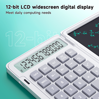 Calculatrice scientifique numérique multifonction HX avec bloc-notes intégré, mini calculatrice alimentée par piles