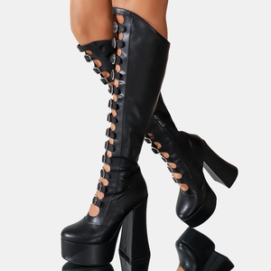 Bottes hautes à talon épais, plateforme sexy, bottes pour femmes à la mode - Product Image 1