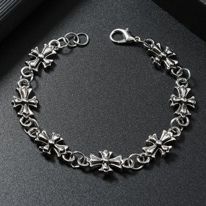 Bracciale da <span class=keywords><strong>Uomo</strong></span> Trendy Punk con Ciondolo a Croce, Stile Vintage in Lega, Marca Yili, Alta Qualità, Stile Retrò, Placcato in Titanio, per Feste e Street Style - Product Image 4