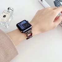 Bracelet en chaîne métallique pour Apple Watch Series 9 8 7 6 SE 5 3 45mm 44 41mm, bracelet rond tendance pour IWatch Ultra 2 49mm 40 38mm