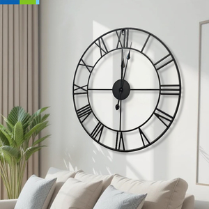 Moderne 60cm METALL Wanduhr mit Quarz-Analogzeiger, Geräuschlos, Batteriebetrieben, Abstraktes Muster, Einseitig, für Innenräume - Product Image 5