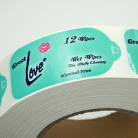 Étiquettes autocollantes en rouleau BOPP imperméables et durables, personnalisées, écologiques, refermables, avec languette d'ouverture pour lingettes humides et mouchoirs – Vente en gros