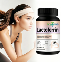 Capsules de lactoferrine végétaliennes à marque privée OEM avec lactoferrine bovine pour le soutien du système immunitaire des adultes et l'absorption du fer