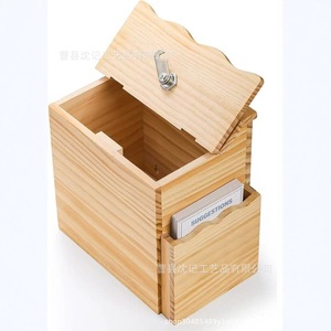 Caja de sugerencias de madera con cerradura, rectangular, multifuncional, regalo empresarial, artesanía de Shandong - Product Image 2
