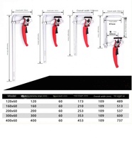 Pinces en F à insert en acier avec barre à cliquet Pince à levier de table métrique pour accessoires d'outils de soudage et de travail du bois