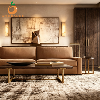 Canapé sectionnel contemporain pour appartement, salon, design modulaire, personnalisable, coussin en cuir moelleux, livraison directe