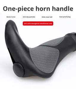 Rubber Integrated Horns Vice Handlebar Grips, Cycling, Shockproof, Dust-proof, Bike Grips, Bilateral <b>Locked</b> - Product Image 2