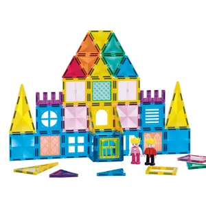 Supplier Low MOQ Diamond Surface Kids starshine 25/58/60/102PCS Strong Magnetic Building Blocks Building Tile With Mini figures