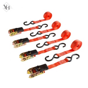 Lot de 4 sangles d'<span class=keywords><strong>arrimage</strong></span> à cliquet en polyester de 25 mm avec crochet en S en caoutchouc certifiées EN 12195 pour moto, vélo, kayak - Product Image 5