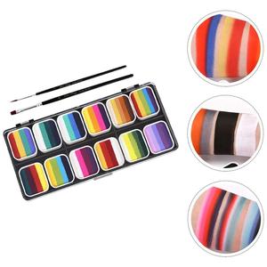 Juego <span class=keywords><strong>de</strong></span> pintura <span class=keywords><strong>de</strong></span> tira <span class=keywords><strong>de</strong></span> arcoíris lavable con degradado <span class=keywords><strong>de</strong></span> 12 colores, Kit <span class=keywords><strong>de</strong></span> pinturas faciales <span class=keywords><strong>para</strong></span> niños, paleta <span class=keywords><strong>de</strong></span> <span class=keywords><strong>maquillaje</strong></span>, cuerpo <span class=keywords><strong>de</strong></span> bolígrafo <span class=keywords><strong>de</strong></span> <span class=keywords><strong>Halloween</strong></span> - Product Image 3