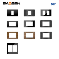 BAOBEN Prise murale italienne standard UE avec interrupteur, charge rapide USB Type C, module de fonction DIY 4*2 4*4, noir