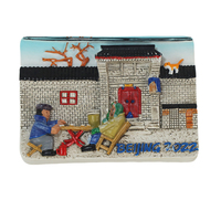 Photo 3D villes touristiques pays souvenir personnalisé aimant de réfrigérateur en résine aimants de réfrigérateur ronds pays pour la décoration de la maison