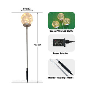 Paquete de 3 Luces Decorativas de Alambre de Cobre de 70 cm (alto) a Prueba de Agua, Luces LED para Caminos de Jardín, Césped, Navidad y Decoraciones de Pasillos - Product Image 2