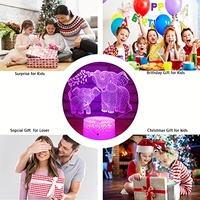 Cadeaux de bricolage personnalisés Lampe de table rechargeable Illusion 3D Lampes de chambre à coucher pour la décoration de la maison de vacances Décoration de jeu de vacances