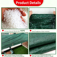 Onverslaanbaar donkergroen HDPE warp gebreid UV-bestendig 30%-90% schaduwpercentage landbouwkas gewasbescherming schaduwnet doek