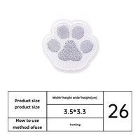 Patch brodé patte de chat mignonne, empreinte de patte de chien, applique griffe d'animal thermocollante pour vêtements d'enfants, chapeaux, sacs, décoration DIY