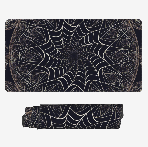 Desk Mat Abstract Black White Spider Web Extended Gaming Mouse Pad Large Big Mouse Pad with Non-Slip Base Sublimation