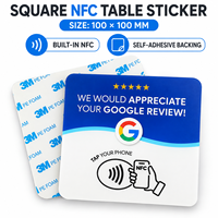 Autocollant de table NFC personnalisé avec logo pour avis Google, NTAG215 13.56MHz, étiquette RFID à puce pour café, hôtel, salon, carte de visite, paiement