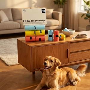 Sacs à déjections canines en PE, design simple, assortiment de plusieurs couleurs - Product Image 6